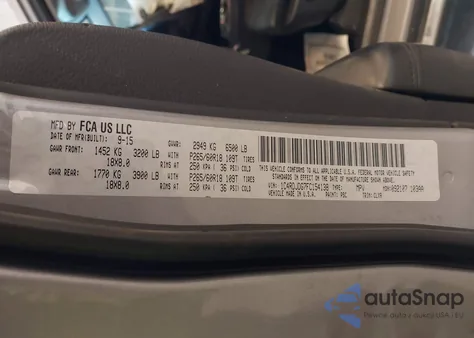 2015 Dodge Durango Limited из США, поврежденный, VIN 1C4RDJDG7FC154138